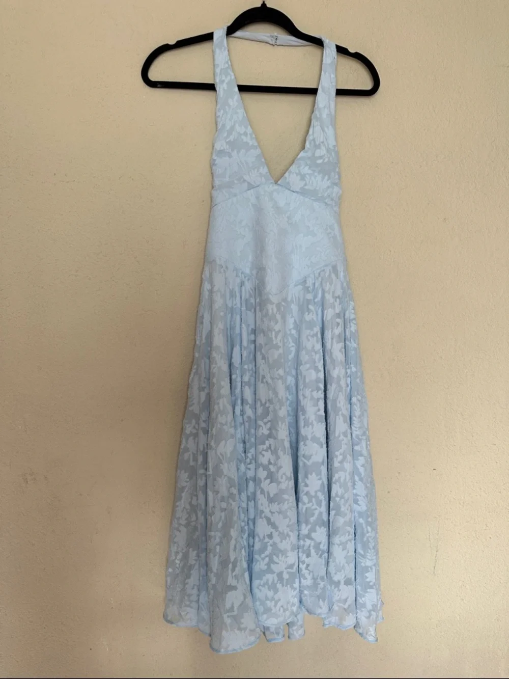 HOUSE OF CB Arietta Floral Jacquard Plunge Halter Neck Dress Sz M A-C NWOT $289 - Picture 12 of 16